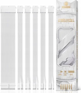 AsiaHorse Zestaw białych przedłużaczy kabli AsiaHorse do zasilacza Kable 6 KIT 16 AWG - Kable komputerowe i do monitorów - miniaturka - grafika 1