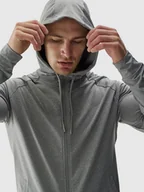 Bluzy sportowe męskie - Męska bluza treningowa 4F 4FWAW24TFSWM403 - szara - miniaturka - grafika 1