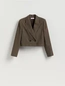 Marynarki i żakiety damskie - Reserved - Krótka marynarka - brązowy - miniaturka - grafika 1