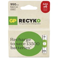 Baterie i akcesoria - Bateria Ładowanie GP ReCyko 950 AAA (HR03, 6 ks - miniaturka - grafika 1