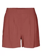 Spodenki damskie - VERO MODA Damskie szorty Vmjesmilo Hw WVN Ga Noos, marsala, XL - miniaturka - grafika 1