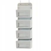 Meble modułowe i akcesoria - Organizer wiszący na drzwi z okienkami do przechowywania / 4 półki / szary - miniaturka - grafika 1