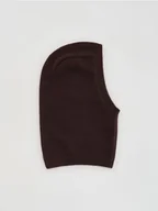 Czapki damskie - Reserved - Kominiarka z wełną i kaszmirem - ciemnobrązowy - miniaturka - grafika 1