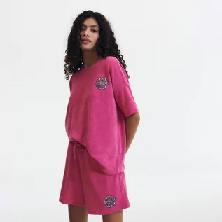 Koszulki i topy damskie - Reserved T-shirt regular - Różowy - grafika 1