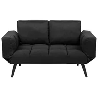 Sofy i kanapy - Beliani Sofa rozkładana tapicerowana czarna BREKKE - miniaturka - grafika 1