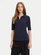 Koszulki i topy damskie - Calvin Klein Polo LV044C221G Granatowy Slim Fit - miniaturka - grafika 1