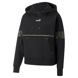 Bluza z kapturem damska Puma Power Deco Glam czarna 67175601-S - Bluzy damskie - miniaturka - grafika 1