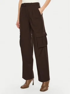 Guess Spodnie materiałowe W5RB41 WGX02 Brązowy Regular Fit - Spodnie damskie - miniaturka - grafika 1