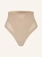 Majtki damskie - Calvin Klein Stringi Modelujące Stay-Put Mesh beige - miniaturka - grafika 1