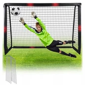 Piłka nożna - Bramka Piłkarska Dla Dzieci Metalowa Do Piłki Nożnej Przenośna 180x120x60 - miniaturka - grafika 1