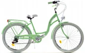 Rowery - Dallas Bike City 7spd 26 cali Jasnozielono-biały - miniaturka - grafika 1