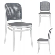 Taborety i hokery - Krzesło Wiko biało szare rattan - miniaturka - grafika 1