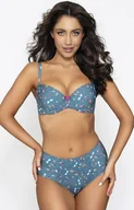 Majtki damskie - Blue Sky figi damskie z wysokim stanem 2w1 plażowo-bieliźniane, Kolor niebieski-wzór, Rozmiar S, PariPari Lingerie - Intymna - miniaturka - grafika 1