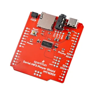 Serial MP3 Player Shield - MY1690X - nakładka dla Arduino - SparkFun DEV-28021 SPF-26594 - Akcesoria do komputerów jednopłytkowych - miniaturka - grafika 1