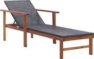 Leżaki ogrodowe - Elior Drewniany leżak czarny - Granti 3X - miniaturka - grafika 1