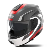 Kaski motocyklowe - Kask Szczękowy Nolan N100-6 Cinetico Szary Lava/Biały/Czerwony MatowyXXXL - miniaturka - grafika 1