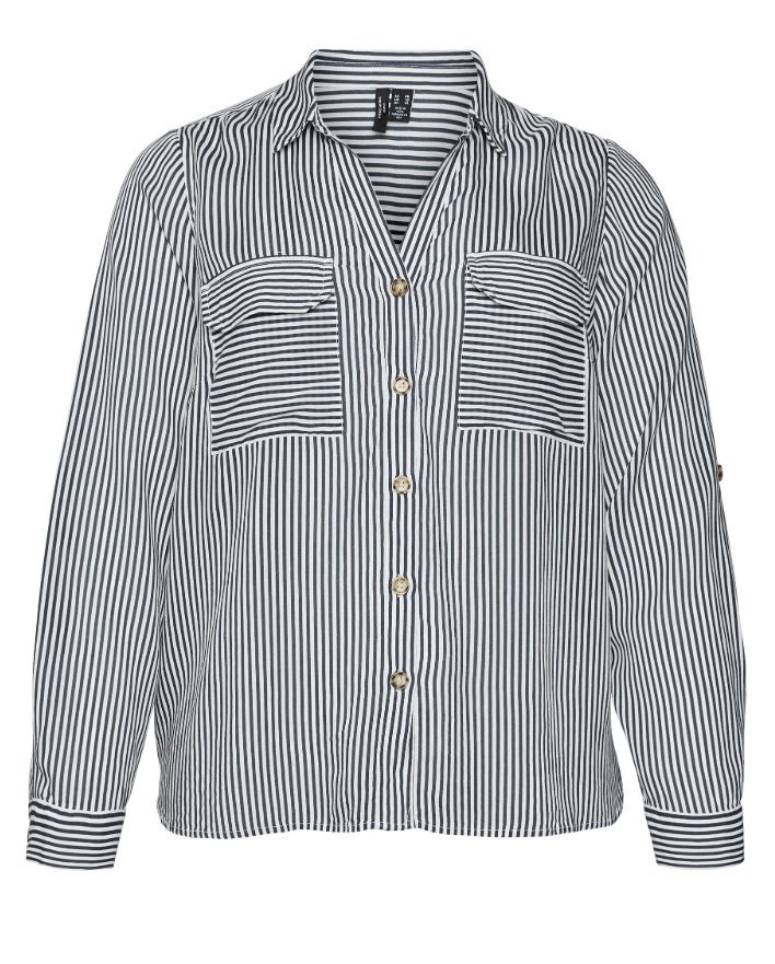 VERO MODA KOSZULA DAMSKA W PASKI Z KIESZENIAMI I GUZIKAMI 46 XQA