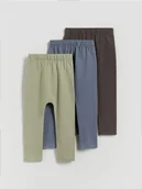 Spodenki dla niemowląt - Reserved - Bawełniane legginsy 3 pack - ciemnoszary - miniaturka - grafika 1