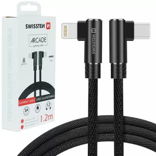 SWISSTEN Czarny Kabel USB-C - Lightning 1,2M do iPhone Arcade - Złącza, przejściówki, adaptery - miniaturka - grafika 1