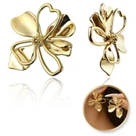 Kolczyki - Kolczyki Kwiaty Ze Stali Szlachetnej Platerowane 14K Złotem, Sztyft Kst3399 - miniaturka - grafika 1