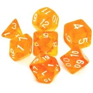 Akcesoria do gier planszowych - Rebel Komplet kości RPG - Kryształowe - Pomarańczowe - miniaturka - grafika 1