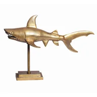 Figurki dekoracyjne - Figurka dekoracyjna Rekin Aluminium Maritim 70 cm Metalowa Dekoracja - miniaturka - grafika 1