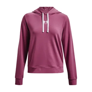 Damska Koszulka z długim rękawem UNDER ARMOUR RIVAL TERRY HOODIE 1369855-669 – Różowy - Koszulki i topy damskie - miniaturka - grafika 1