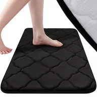 Dywaniki łazienkowe - Gruby Dywanik Łazienkowy Antypoślizgowy Szybkoschnący Miękki Mata 50X40 Xl Bat-Mat-01 Czarny - miniaturka - grafika 1