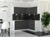 Meble kuchenne - Meble Kuchenne Narożne Komplet Danka Szafki Kuchnia Zestaw Biały Szary Mat - miniaturka - grafika 1