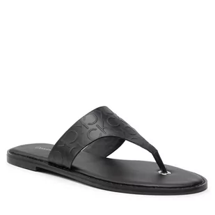Calvin Klein Japonki Almond Flat Tp Slide Hf HW0HW01159 Ck Black BAX - Klapki i japonki damskie - miniaturka - grafika 1