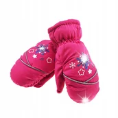 Rękawiczki dla dzieci - Rękawiczki Dziecięce Zimowe Dla Dziewczynki Dzieci Grube Narciarskie Różowe - miniaturka - grafika 1