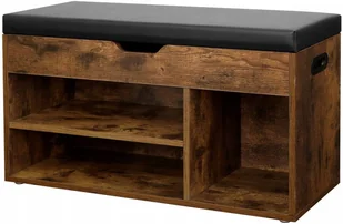 Ławka na buty VASAGLE z miejscem do przechowywania, 3 otwarte przegrody, długość 80 cm, brązowa - Szafki na buty - miniaturka - grafika 2