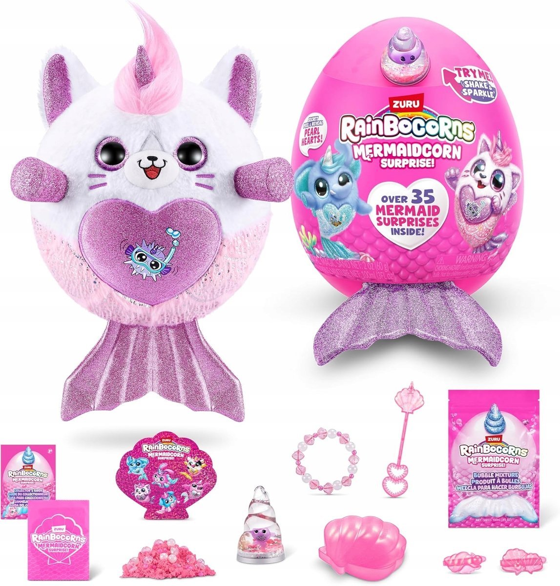ZURU Rainbocorns Mermaidcorn Zestaw Surprise z pluszowym kotem różowy