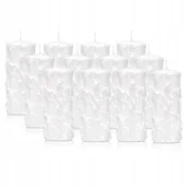 Świece - Świeca ozdobna ŚNIEŻYNKA walec 7/15 cm kpl 12 szt - miniaturka - grafika 1