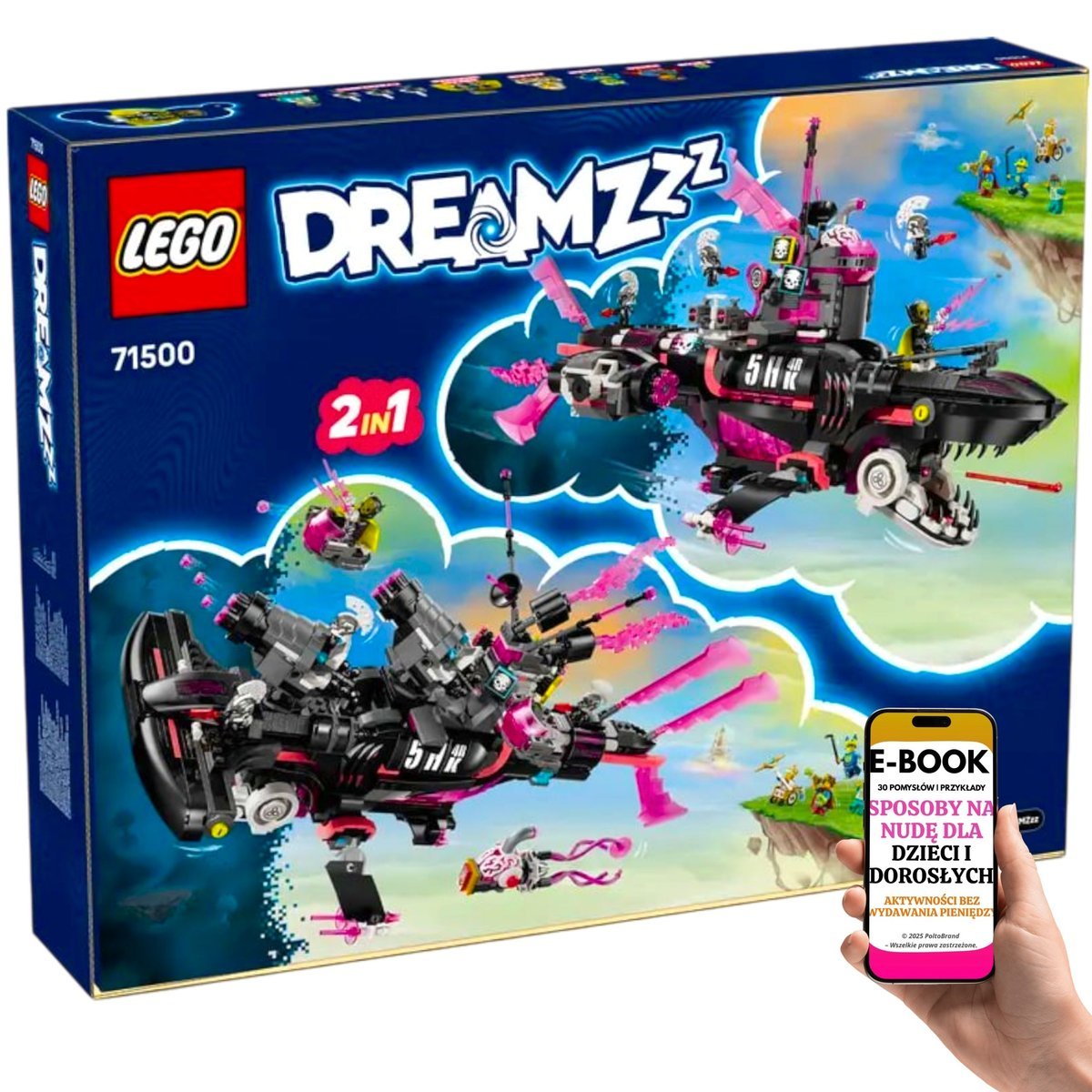 LEGO PREZENT URODZINOWY – LEGO DREAMZzz Rekinokręt podwodny • rekin, łódź podwodna i rekin młot w jednym Lego Na Święta Urodziny + EBOOK-3