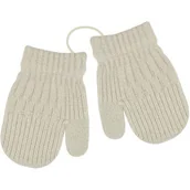 Rękawiczki dla dzieci - Stylowe rękawiczki z jednym palcem dla dziewczynki na sznurku Noviti RZ077-G-01 Beżowe - miniaturka - grafika 1