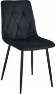 Krzesła - Czarne tapicerowane krzesło welurowe H7-D48 - miniaturka - grafika 1