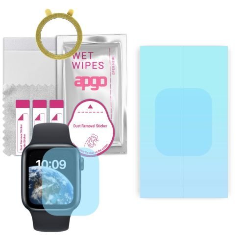 1x folia ochronna hydrożelowa do Apple Watch SE 2022 (44mm) - apgo HD HQ FLEX Smartwatch Hydrogel Protection Ochrona na ekran smartwatcha