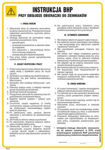 IAG13 LNSTRUKCJA BHP PRZY OBSŁUDZE OBIERACZKI DO ZIEMNIAKÓW, FN - FOLIA SAMOPRZYLEPNA; (245X350MM) - Instrukcje stanowiskowe BHP - miniaturka - grafika 1