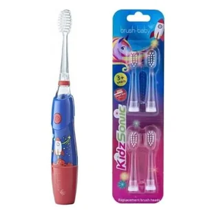 Szczoteczka soniczna BRUSH-BABY KidzSonic Rakieta + Końcówka szczoteczki BRUSH-BABY KidzSonic (4 szt.) - Szczoteczki do zębów dla dzieci - miniaturka - grafika 1