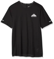 Koszulki i topy damskie - Nike Men's Top M Nk Df Trail Top Ss, Czarny/Biały, DV9305-010, L - miniaturka - grafika 1