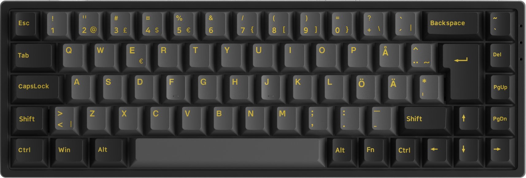 Akko 3068B Plus Black&Gold Bezprzewodowa klawiatura gamingowa mechaniczna RGB - V3 Cream Yellow ISO DE czarny