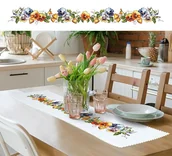 Pasmanteria - Haft krzyżykowy - Zestaw do haftu - Długi bieżnik z bratkami - miniaturka - grafika 1