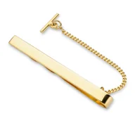 Spinki do mankietów i krawatów - Złota Spinka Do Krawata Ze Srebra 925, Złocona. - miniaturka - grafika 1