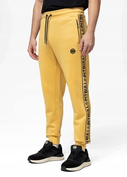 Spodnie dresowe męskie Pit Bull Tape Logo 25 żółte M