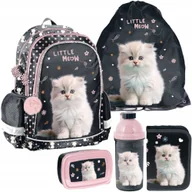 Plecaki szkolne i tornistry - Plecak szkolny dla dziewczynki tornister 1-3 4-6 klasa Kot z kotem Zestaw - miniaturka - grafika 1