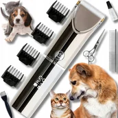 Maszynki i nożyczki dla psów - MASZYNKA DO STRZYŻENIA PSÓW PSA KOTA ZWIERZĄT CICHA BEZPRZEWODOWA B. MOCNA - miniaturka - grafika 1