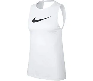 Nike damska koszulka w Np Tank Essential Swoosh biały biały/czarny M - Koszulki i topy damskie - miniaturka - grafika 1