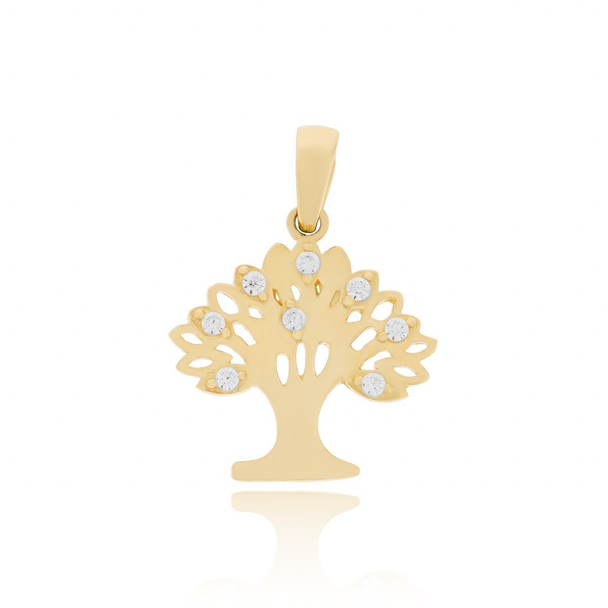 Złota zawieszka drzewko z cyrkoniami pr. 585