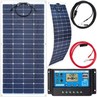 Zestaw solarny fotowoltaiczny FLEXI elastyczny 200W 12V (Panel solarny 200W, Regulator napięcia 10A) VOLT POLSKA - Zestawy solarne - miniaturka - grafika 1